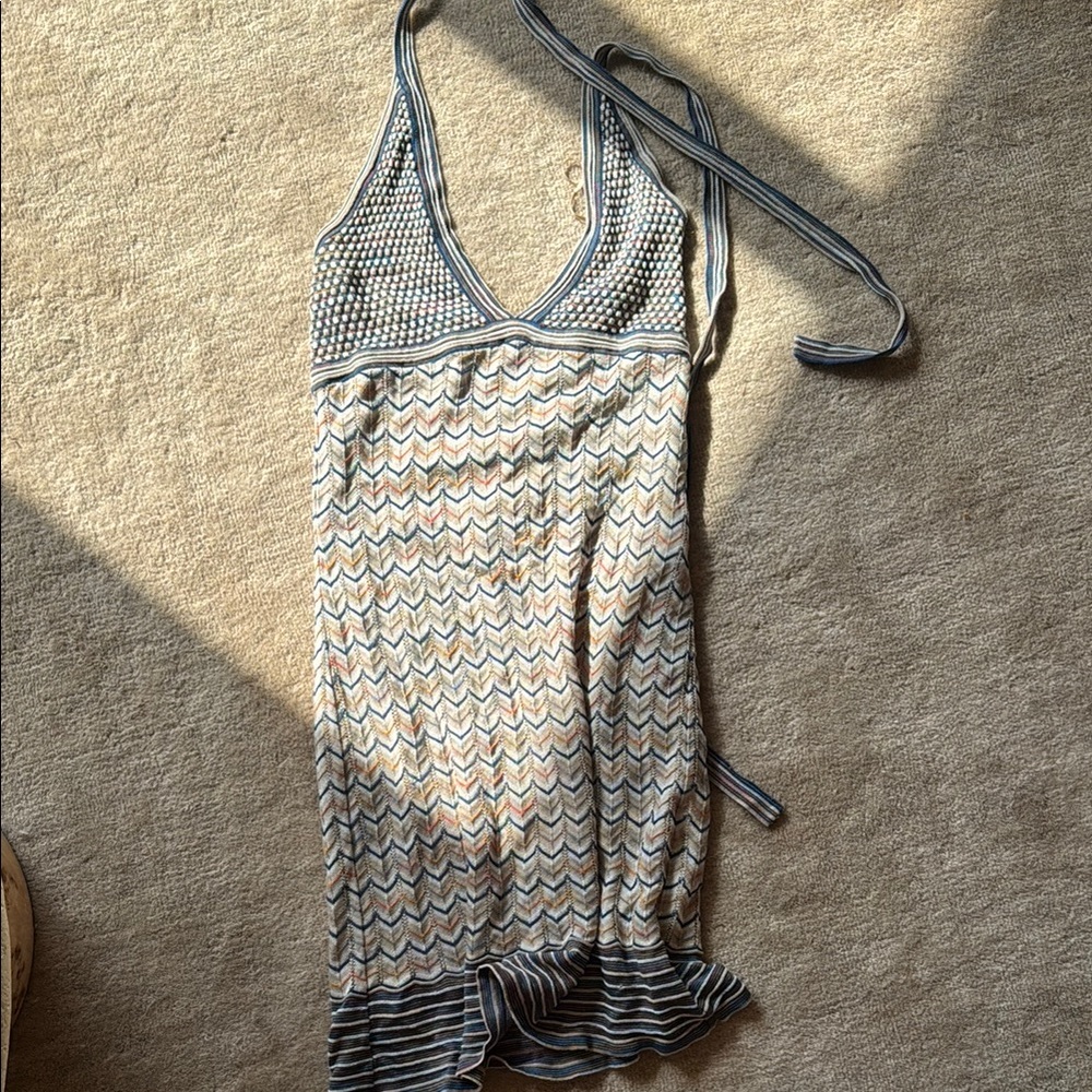Missoni Chevron Pattern Halter Dress
